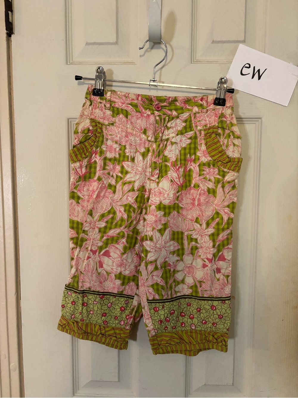 Oilily Pink and Green Floral Casual Shorts